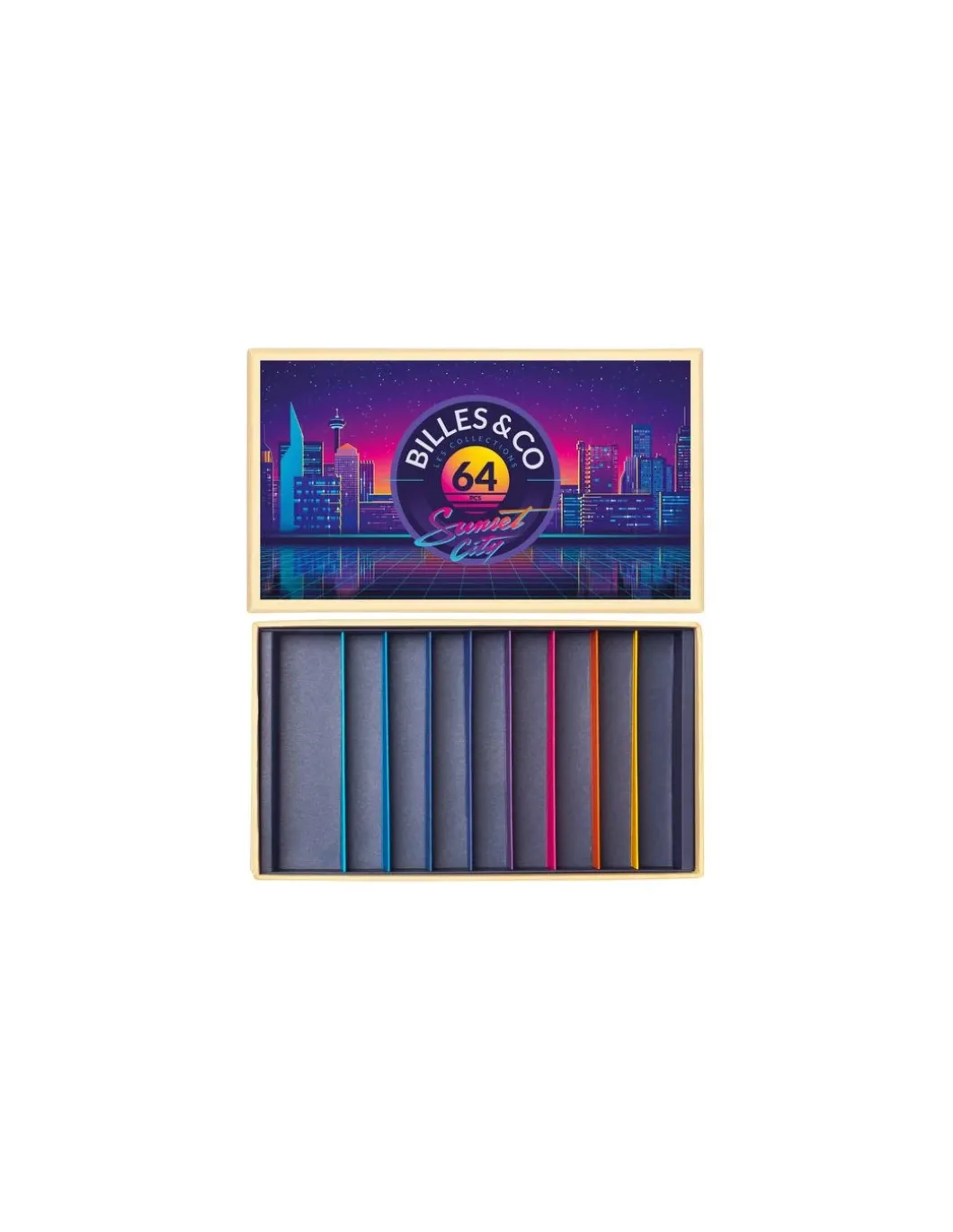 Coffret de 64 billes Sunset city - Billes & Co