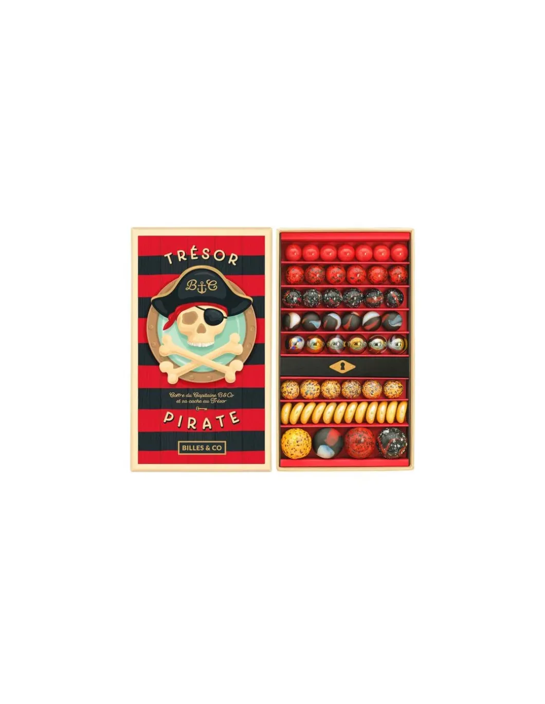 Coffret de 85 billes Trésor pirate - Billes & Co