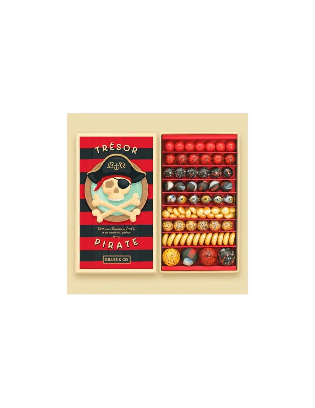 Coffret de 85 billes Trésor pirate - Billes & Co