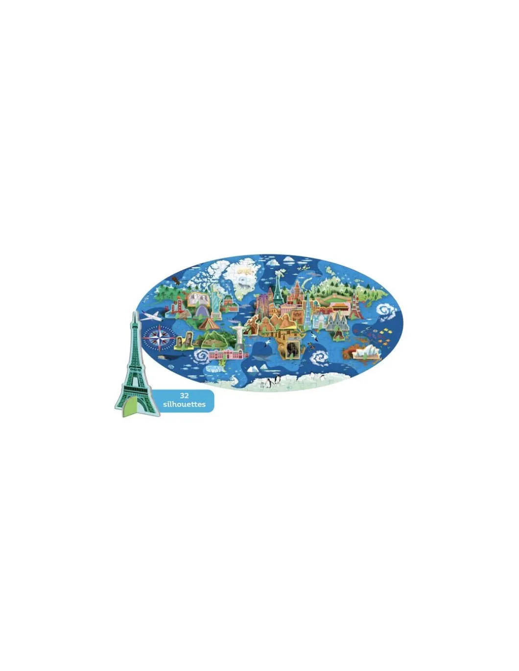 Coffret livre et puzzle les monuments du monde - Sassi