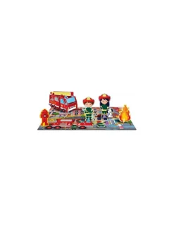 Coffret livre et puzzle Les pompiers - Sassi