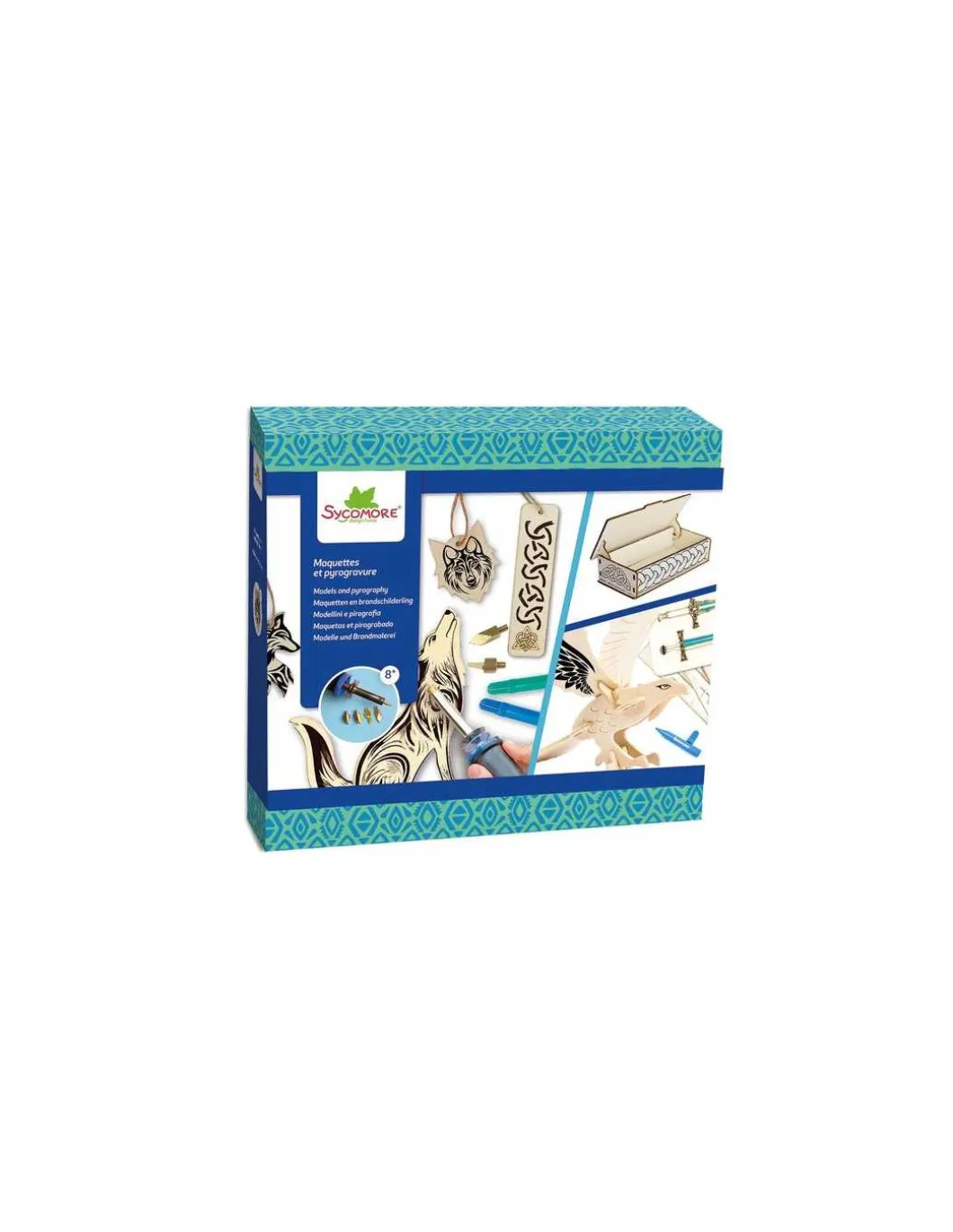 Coffret Maquettes et pyrogravure celtique - Sycomore