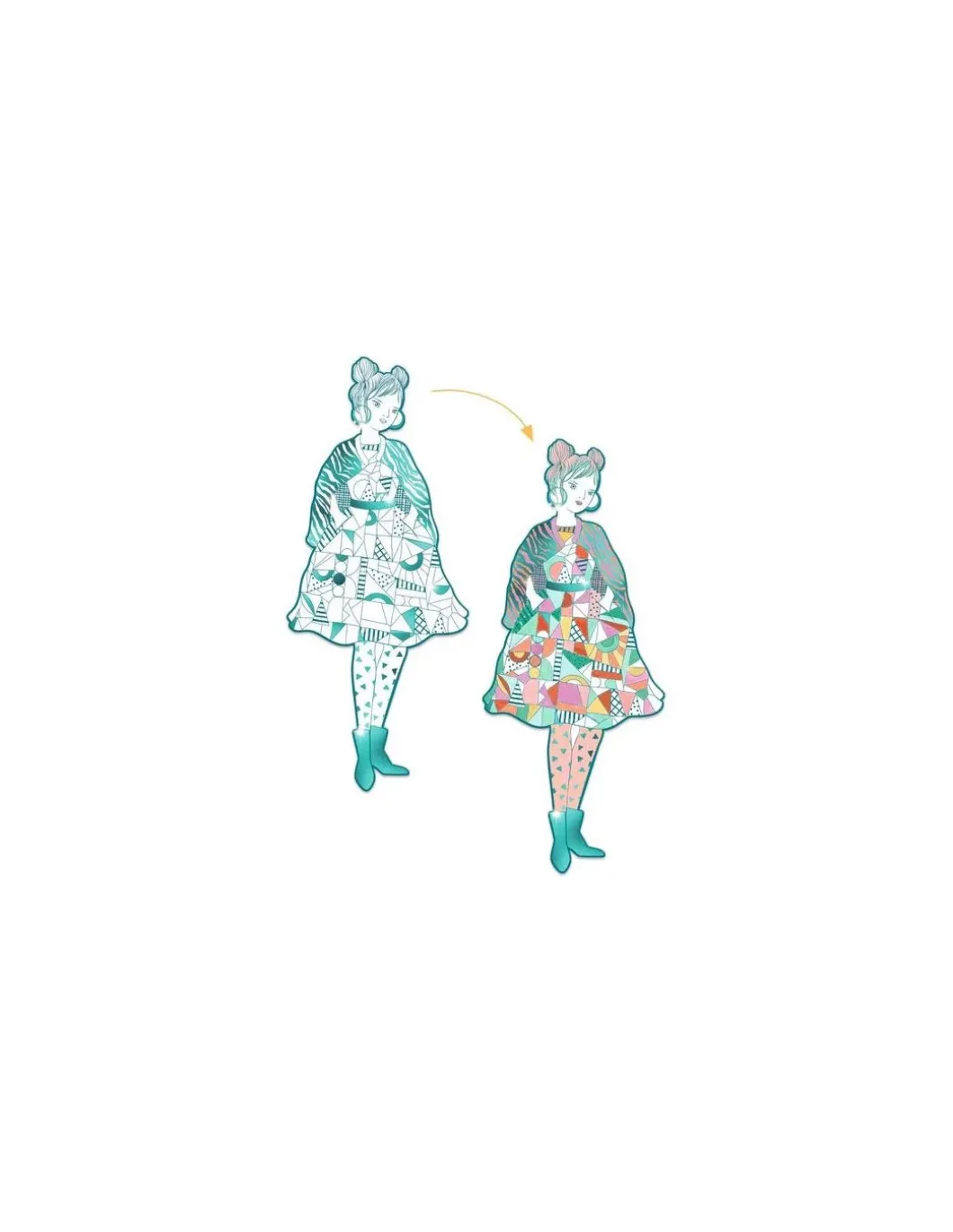 Coloriage mode Rebekka & ses amies Les Demoiselles - Djeco