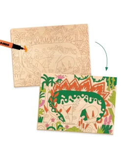 Coloriage sur bois Dino world - Djeco