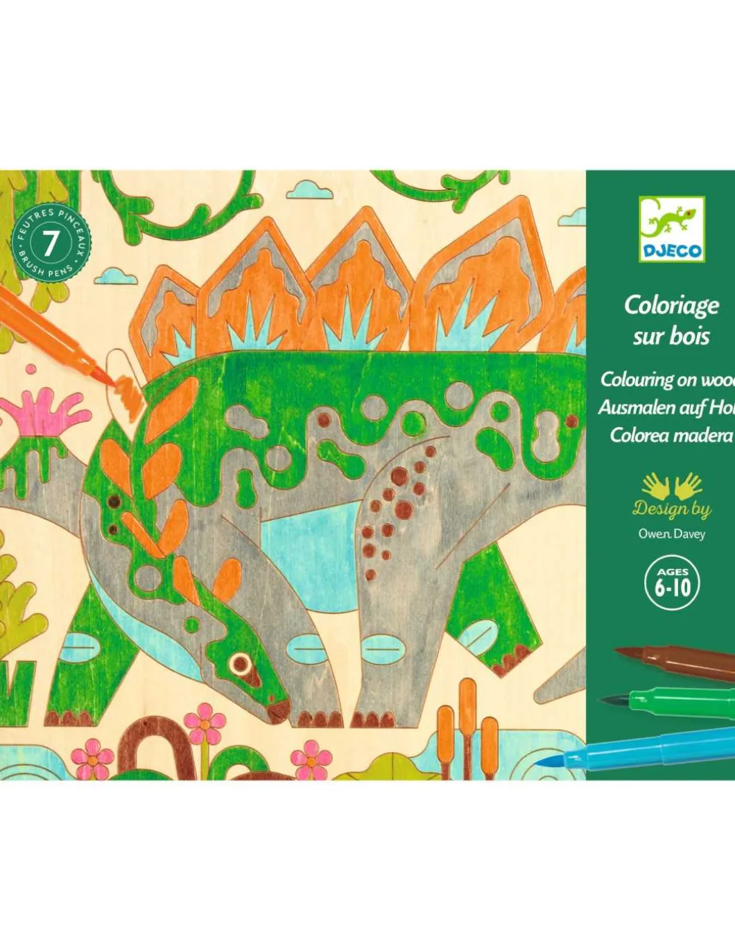 Coloriage sur bois Dino world - Djeco