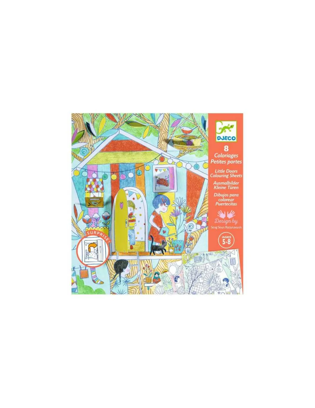 Coloriages petites portes Les cabanes de Nina - Djeco