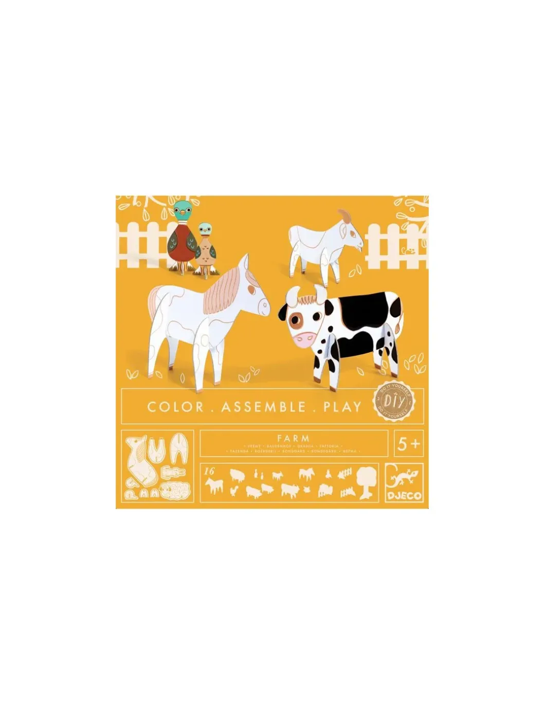 Colorie assemble et joue DIY Ferme - Djeco