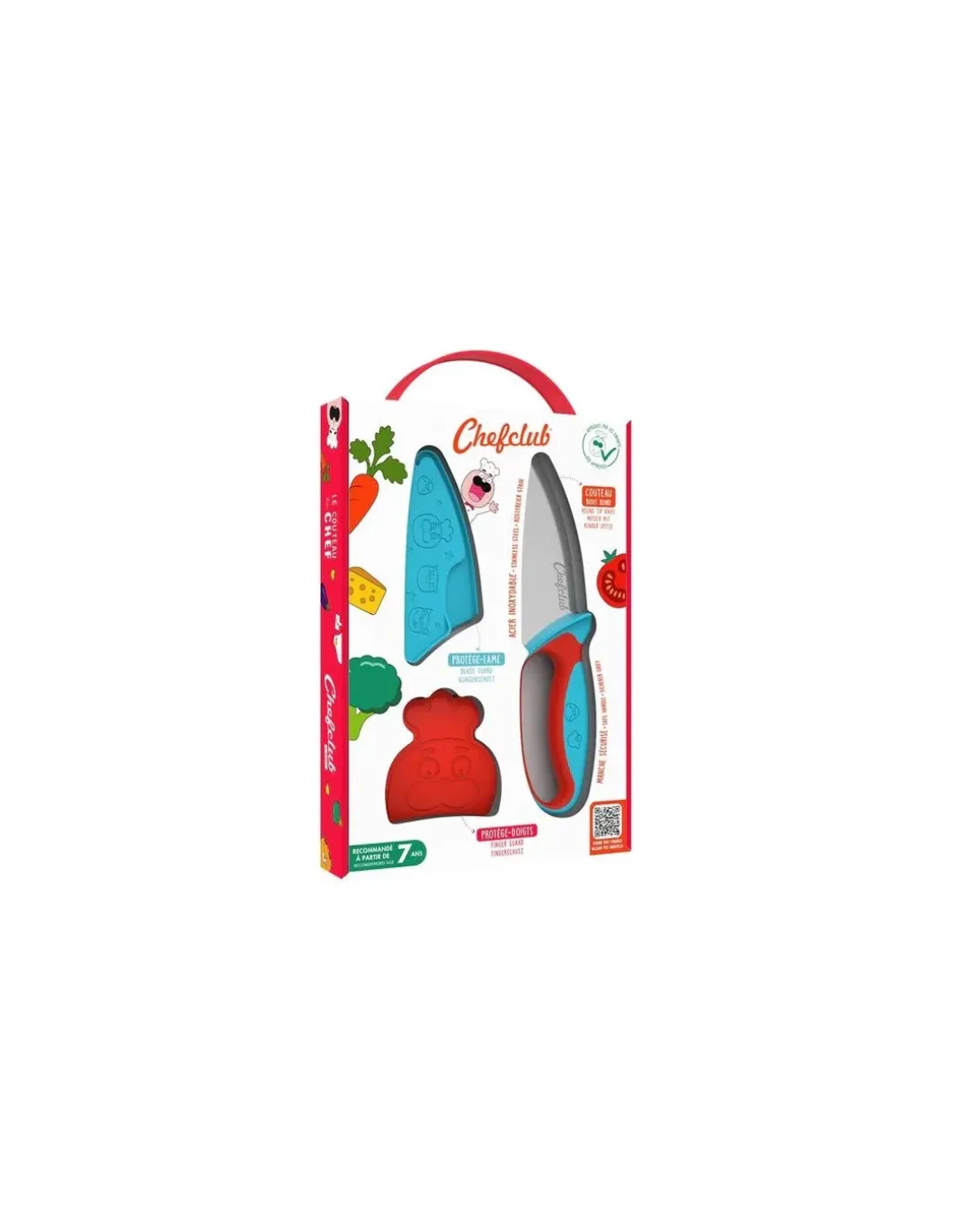 Couteau du chef bleu et rouge - Chefclub Kids