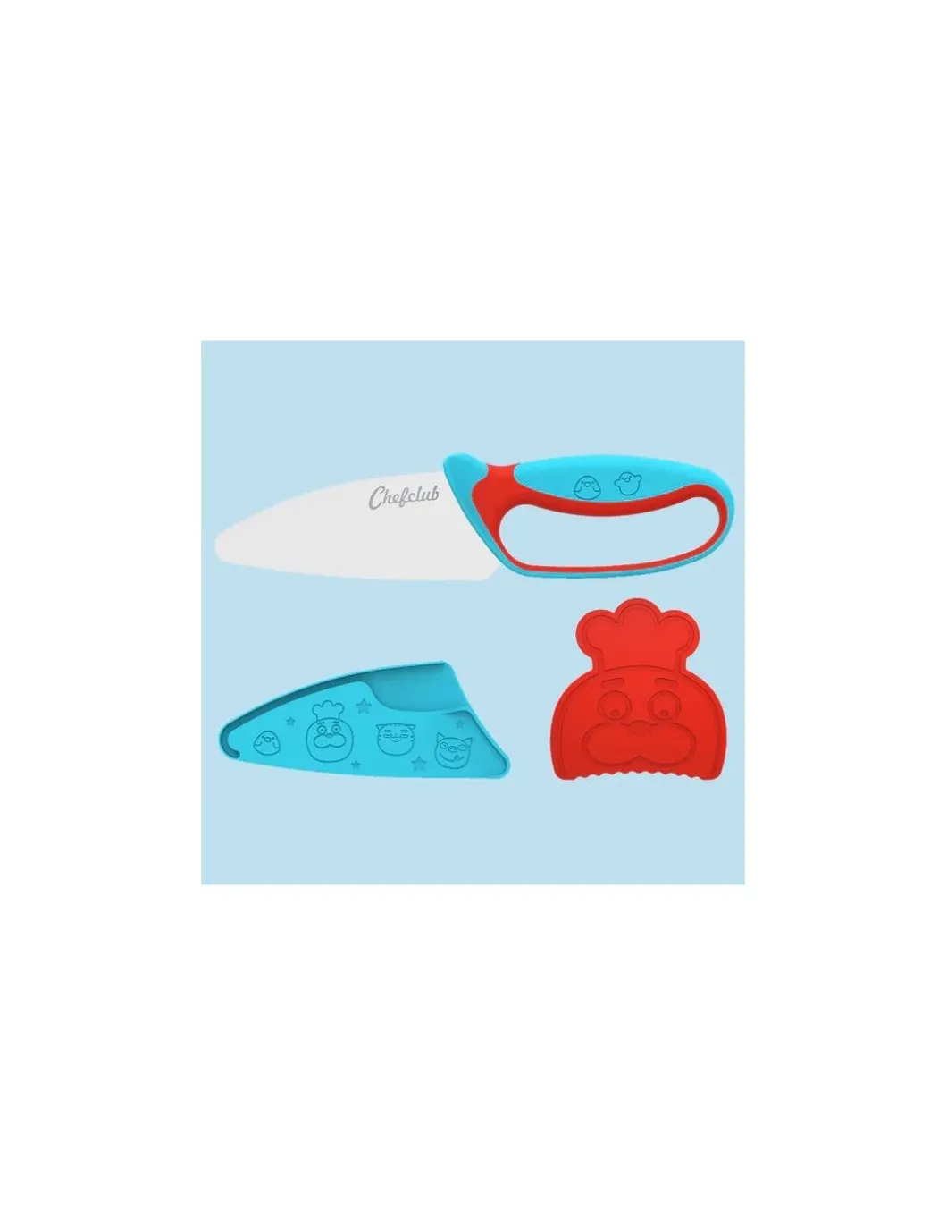 Couteau du chef bleu et rouge - Chefclub Kids