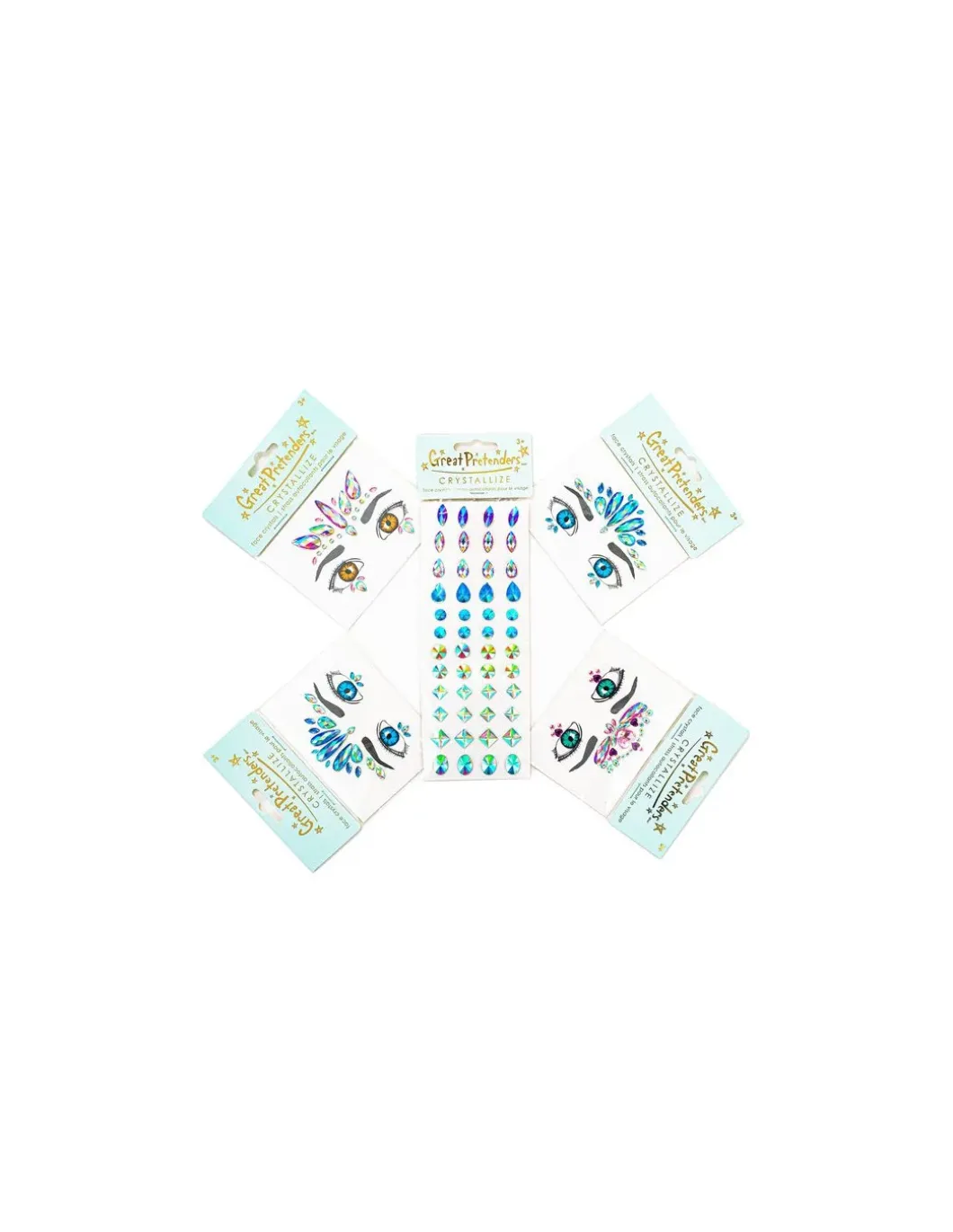 Cristaux autocollants coeur pour le visage - Great Pretenders