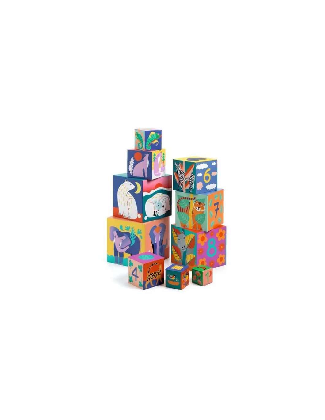 Cubes à empiler Animaux sauvages - Djeco