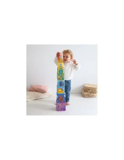 Cubes à empiler arc en ciel - Djeco