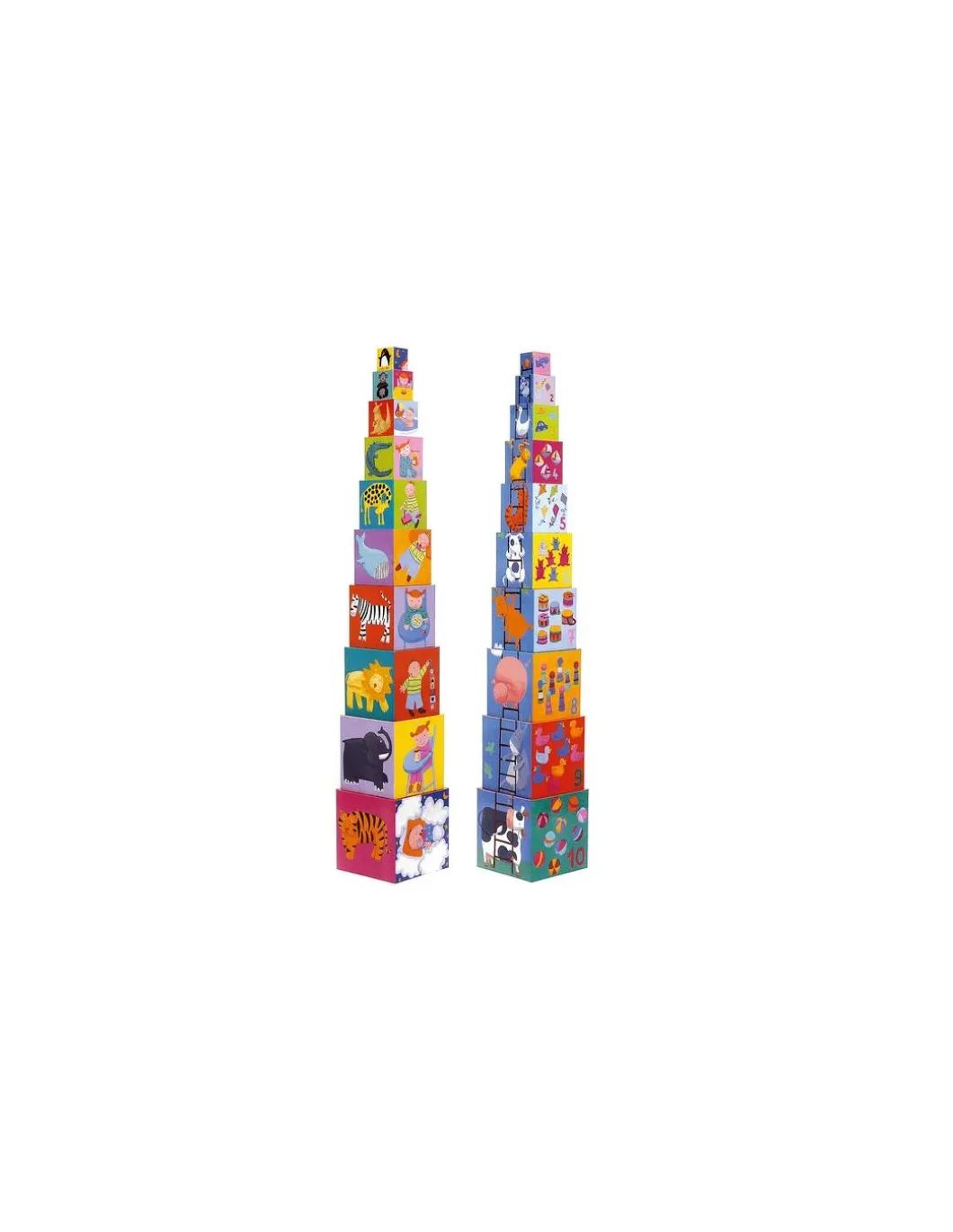 Cubes à empiler rigolos - Djeco