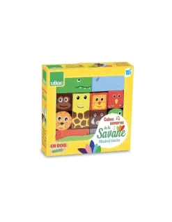Cubes sonores animaux de la savane - Vilac