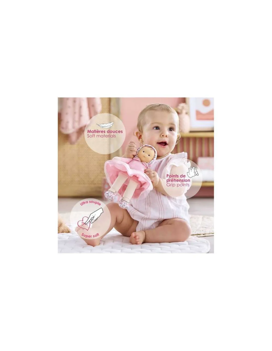 Doudou Miss Ballerine Rose Grenadine - Corolle