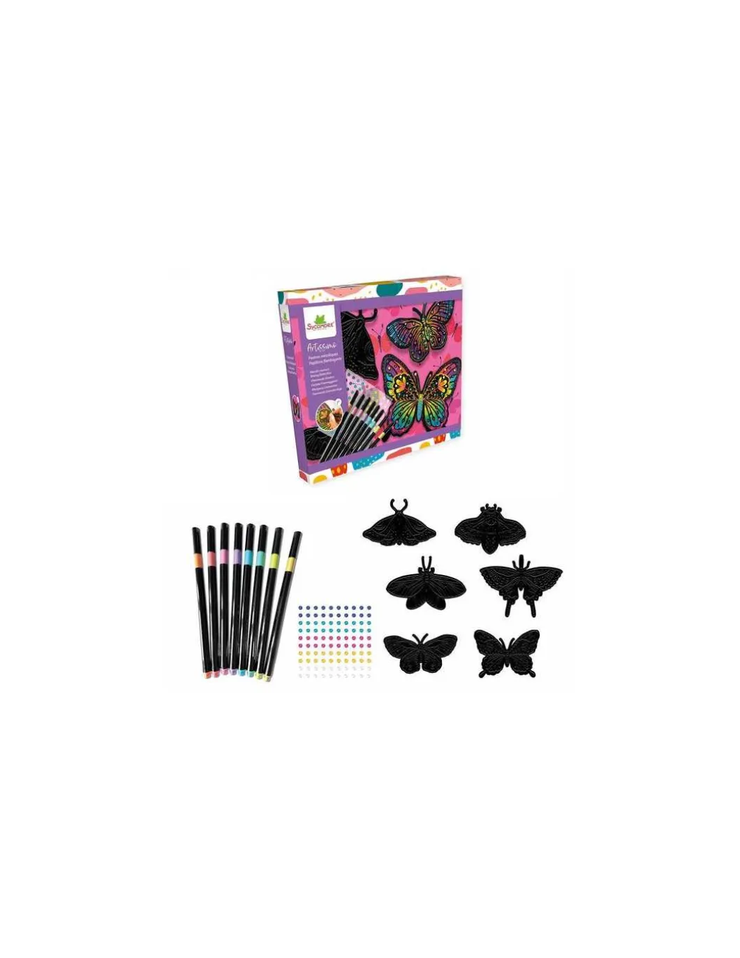 Feutres métallisés papillons flamboyants - Sycomore