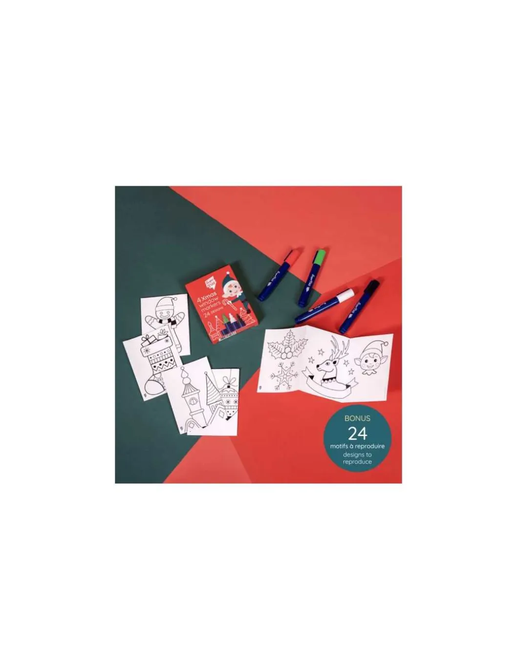 Feutres pour vitres et motifs à reproduire Noël - Super Petit