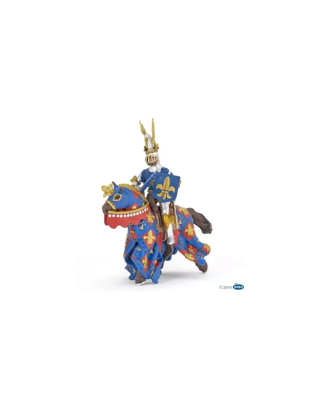 Figurine cheval bleu fleur de lys - Papo