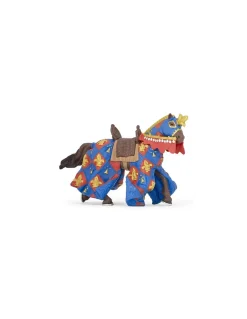 Figurine cheval bleu fleur de lys - Papo