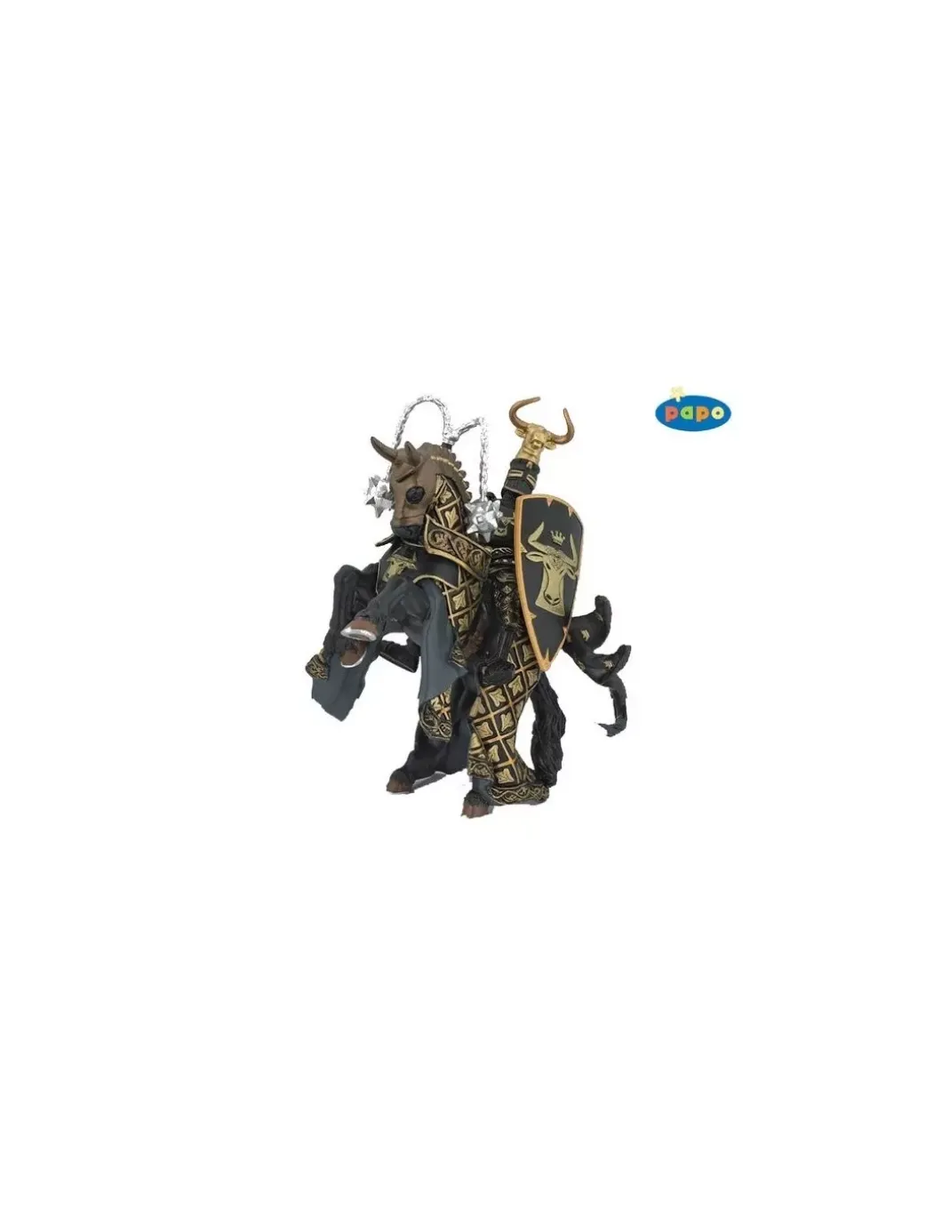 Figurine cheval du maître des armes cimier taureau - Papo