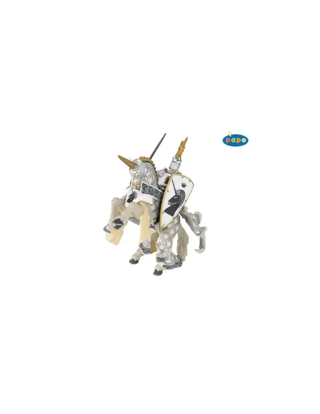Figurine cheval du maître des armes cimier licorne - Papo