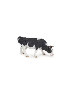 Figurine vache noire et blanche broutant - Papo