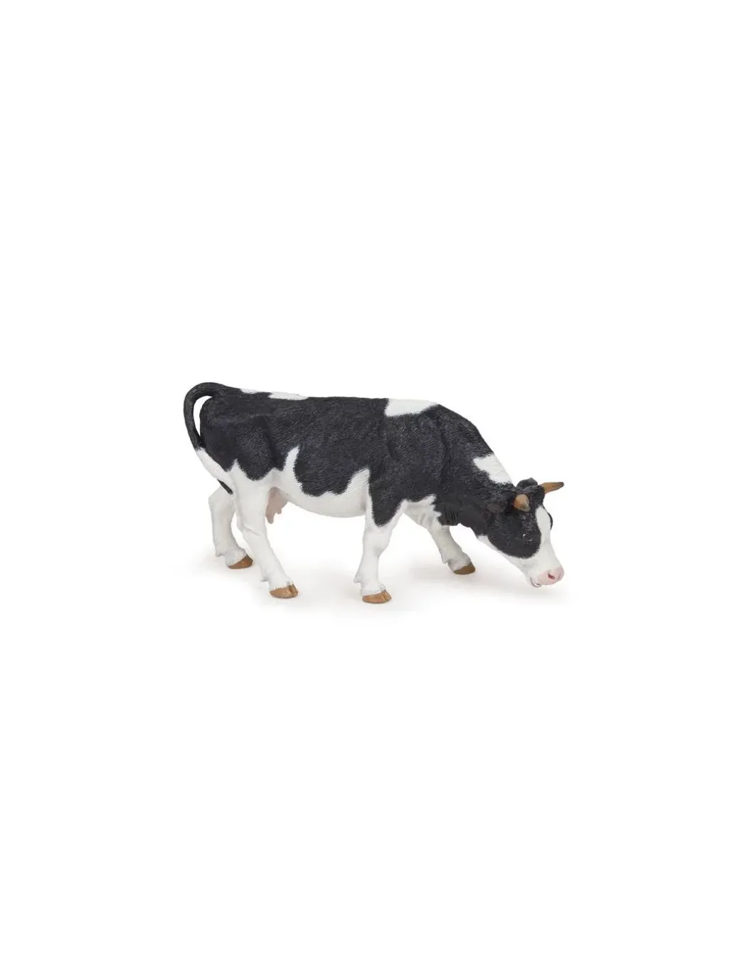 Figurine vache noire et blanche broutant - Papo