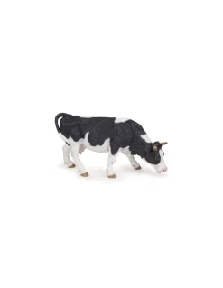 Figurine vache noire et blanche broutant - Papo