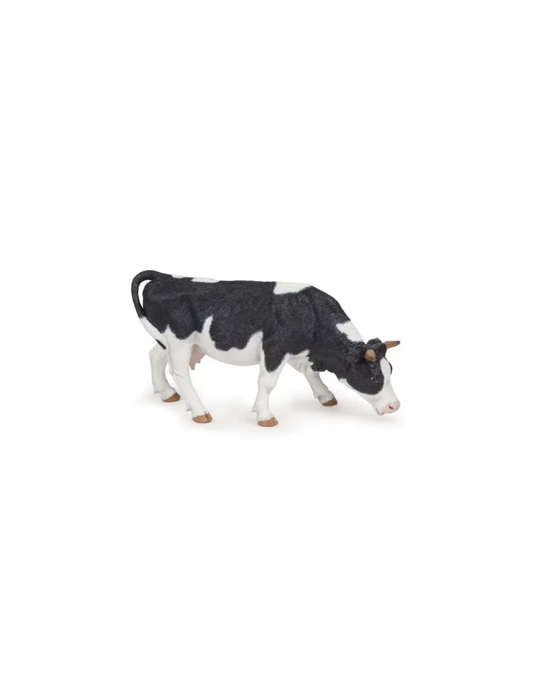 Figurine vache noire et blanche broutant - Papo