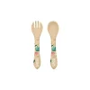 Fourchette et cuillère en silicone Gnawy le paresseux - Sassi