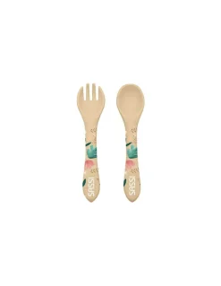 Fourchette et cuillère en silicone Gnawy le paresseux - Sassi