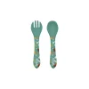 Fourchette et cuillère en silicone Crunchy le renard - Sassi