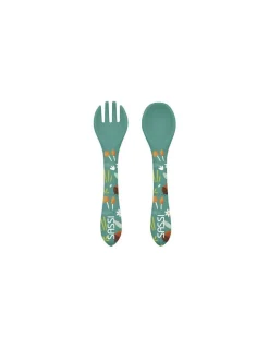 Fourchette et cuillère en silicone Crunchy le renard - Sassi