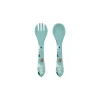 Fourchette et cuillère en silicone Munchy l'ours - Sassi