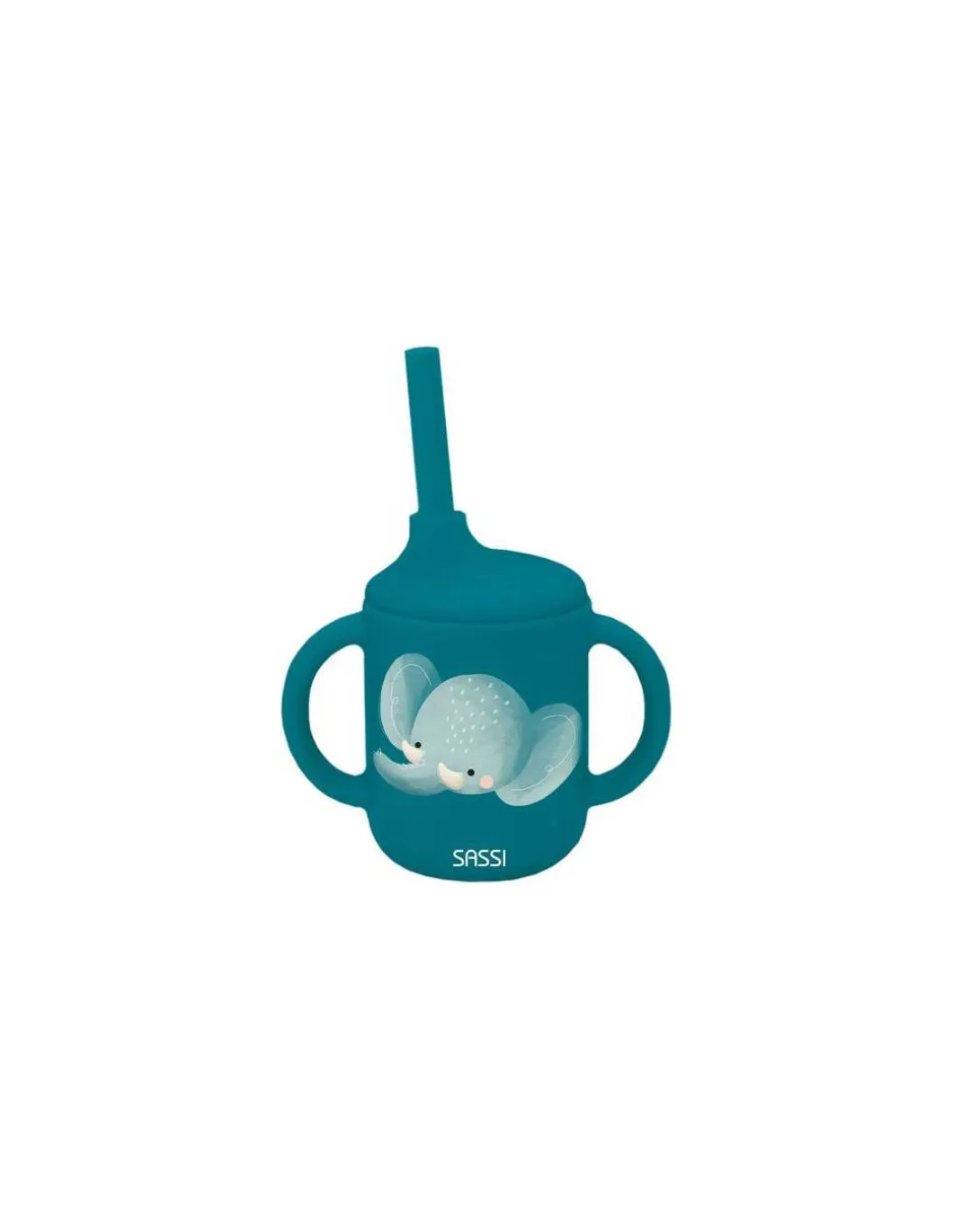 Gobelet avec paille en silicone Chewy l'éléphant - Sassi