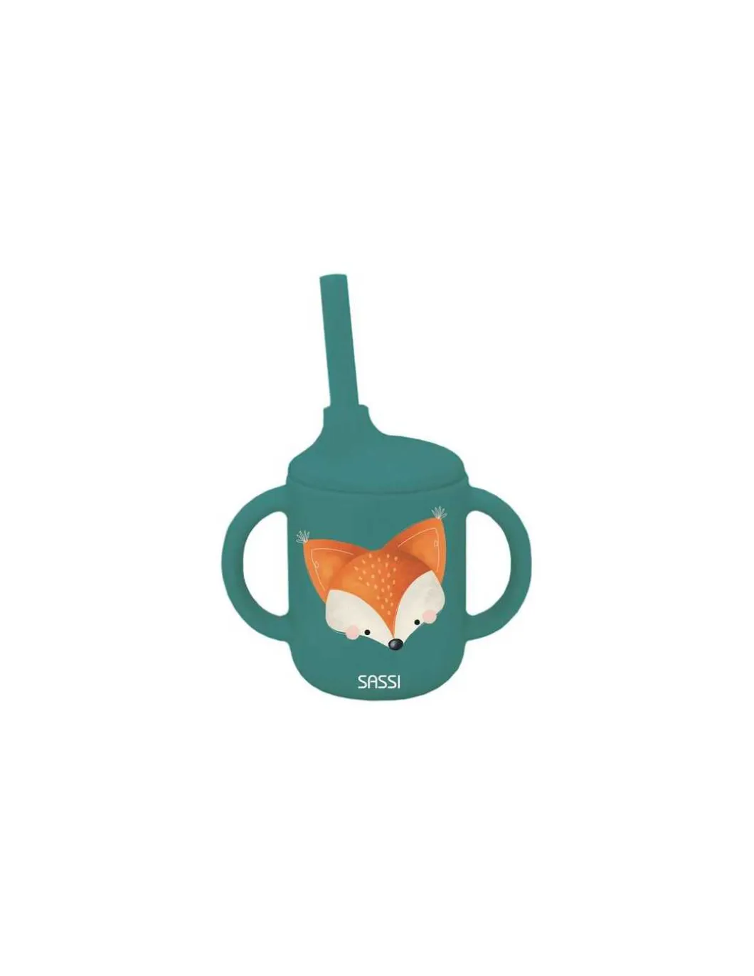 Gobelet avec paille en silicone Crunchy le renard - Sassi