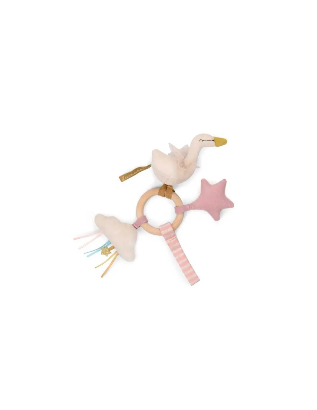 Hochet anneau bois cygne La petite école de danse - Moulin Roty