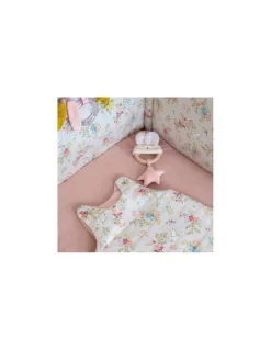 Hochet anneau bois souris rose La petite école de danse - Moulin Roty