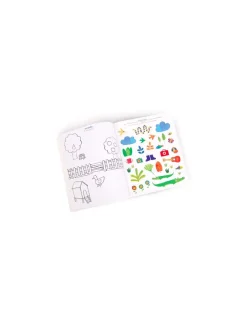 Imagier à colorier et stickers Les Popipop - Moulin Roty