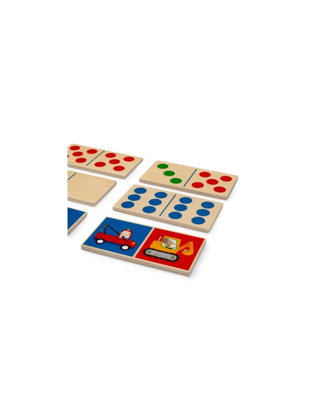 Jeu de dominos véhicules en bois Les Popipop - Moulin Roty
