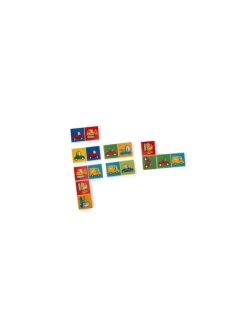 Jeu de dominos véhicules en bois Les Popipop - Moulin Roty