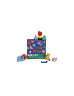 Jeu de perles en bois à enfiler Les toupitis - Moulin Roty