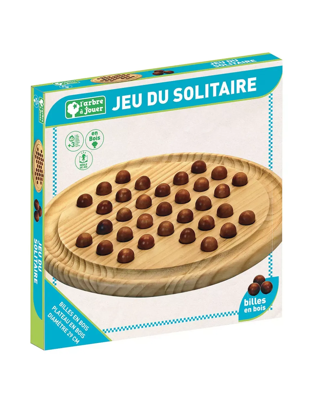 Jeu de solitaire en bois