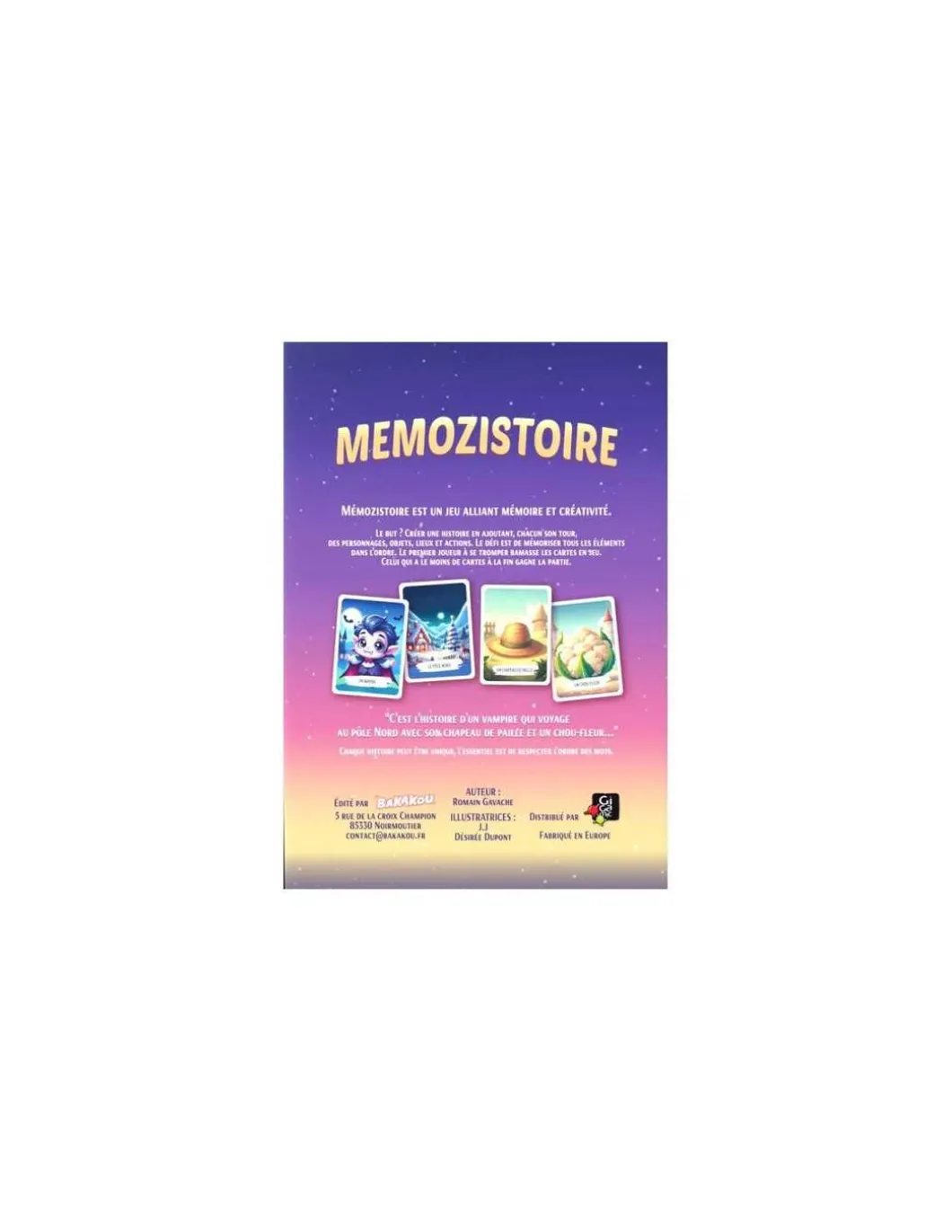 Jeu Memozistoire