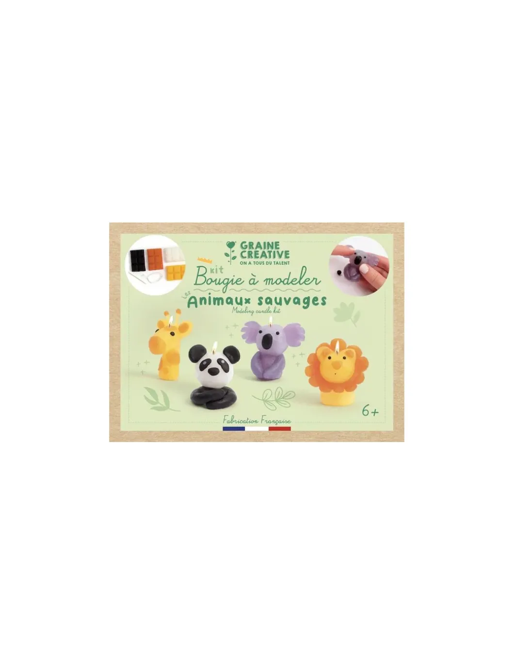 Kit bougies à modeler animaux sauvages - Graine créative