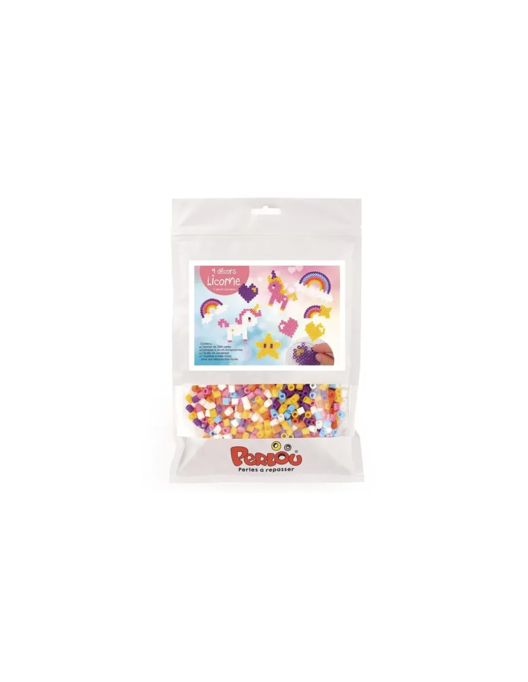 Kit Perlou Licorne Arc en ciel perles à repasser - Graine créative