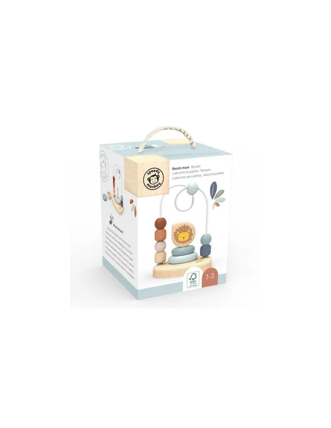 Labyrinthe de perles en bois lion - Speedy Monkey