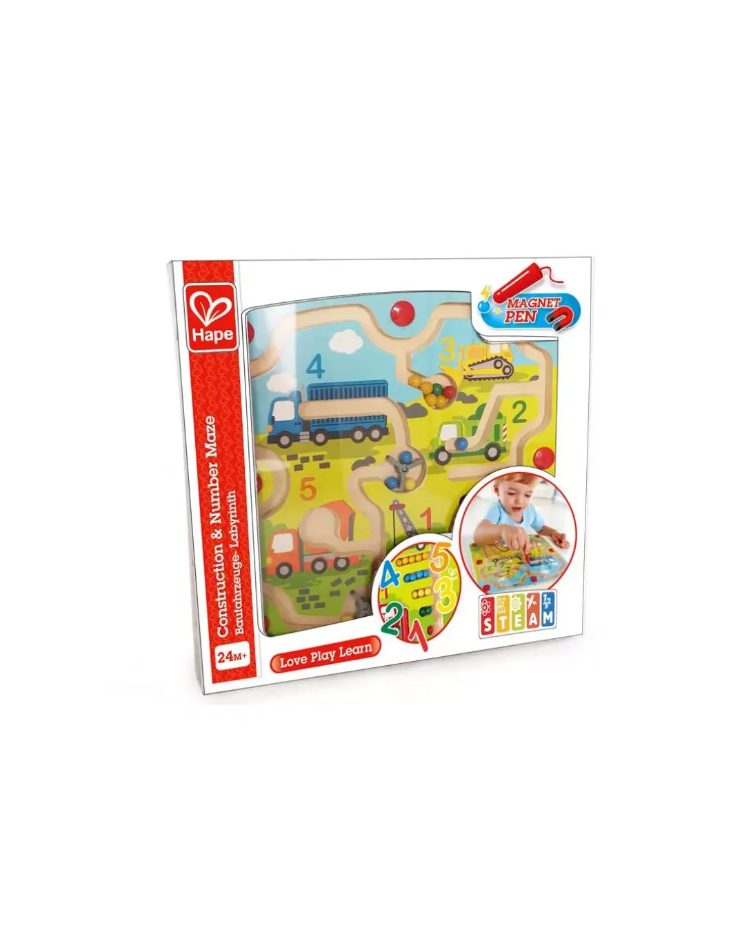 Labyrinthe magnétique construction et chiffres - Hape