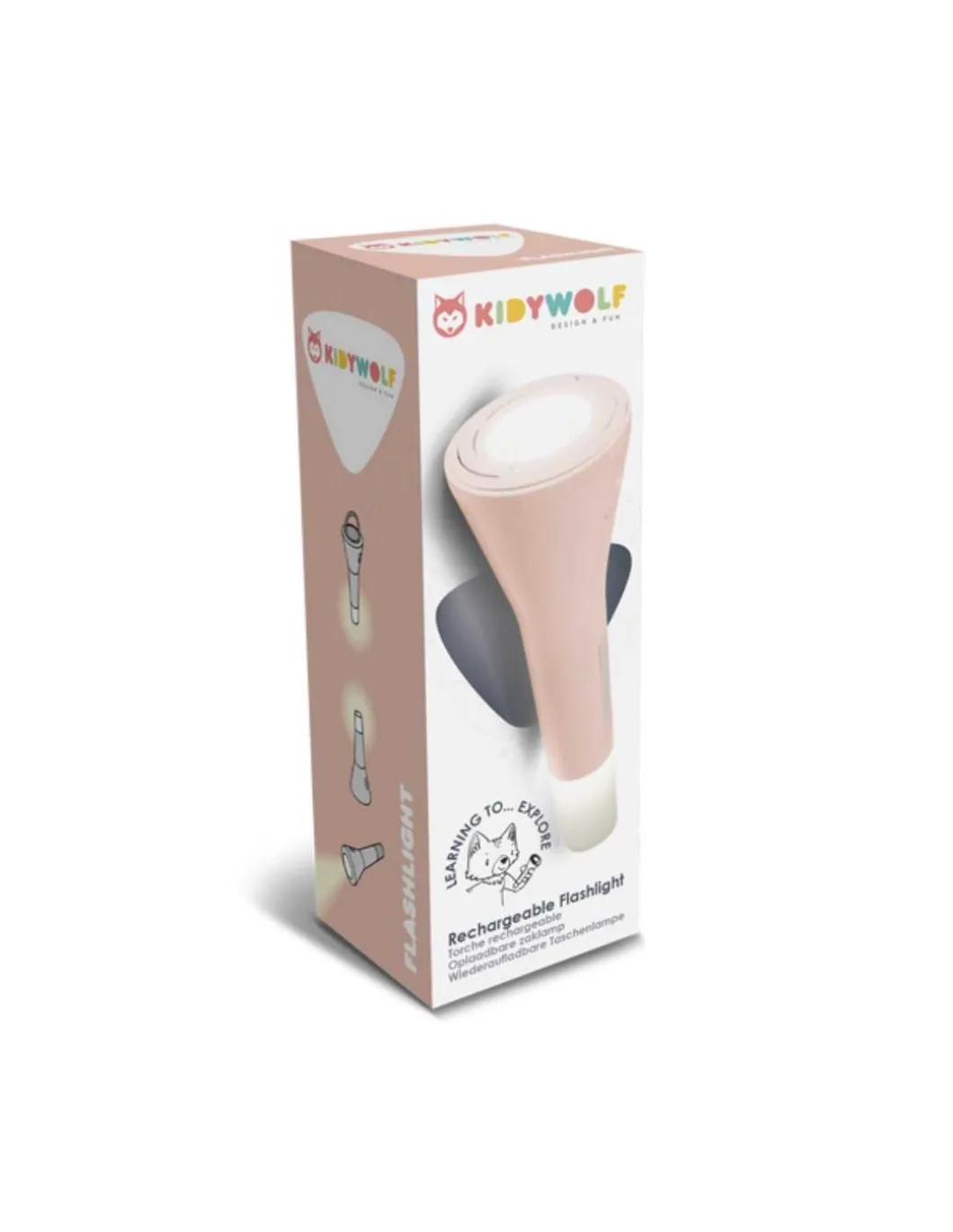 Lampe de poche rose multi-fonction Kidytorche - Kidywolf