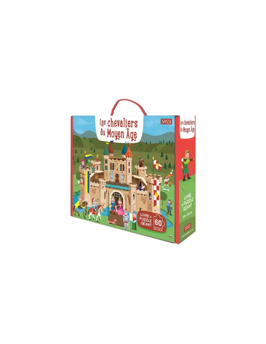 Les chevaliers du Moyen âge - puzzle géant et livre Sassi